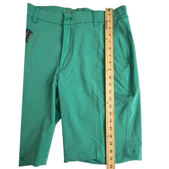 Maelreg Mens Stripe Sea Green Polyester 10" Inseam Stretch Performance Shorts 34 - Picture 3 of 10